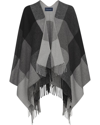 Highmoor karo cape mit fransen - highmoor, karo-cape