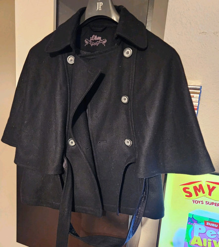 Damen cape schwarz wolle - cape,